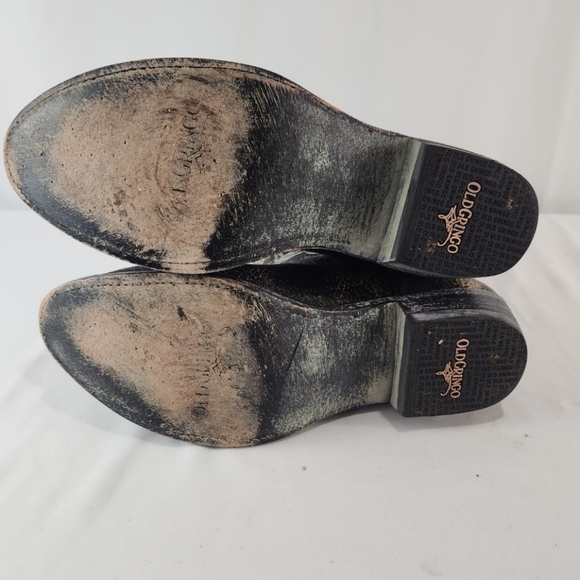 Old Gringo Black Distressed 10" Polo Razz Heel Cowboy Boots - Picture 12 of 16